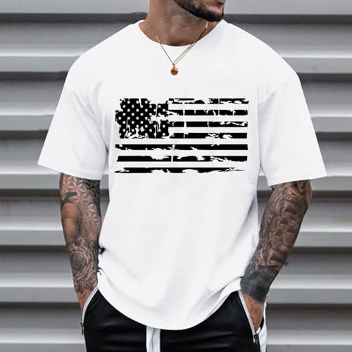 Mens American Flag Patriotic Shirt Distressed Short Sleeve Independence Day Shirt Graphic Tees Men - Image 4