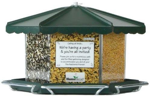 Homestead 3500 Triple Bin Seed Feeder Green – Pack of 2