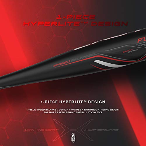 EASTON Ghost X Hyperlite -12 (2 3/4) USSSA Senior League Baseball Bat | 2019 | 1 Piece Composite | EXACT Carbon | Speed End Cap | Lizard Skin Grip - Image 9