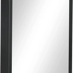 Wall-Mounted Medicine Cabinet with Mirror, Stainless Steel Bathroom Mirror Cabinet Wall Mounted with Storage Shelves for Living Room and Laundry Room, Black