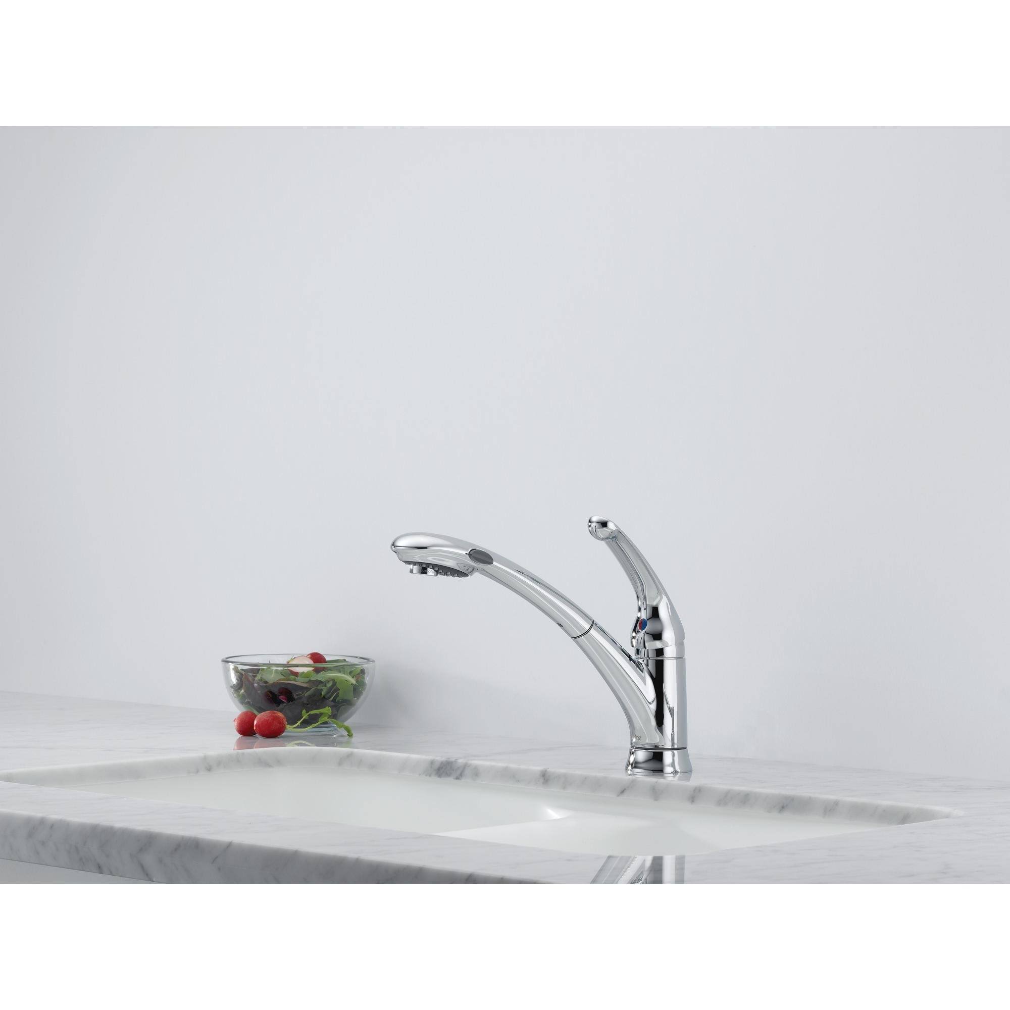 Delta 470-WH-DST Signature Single Handle Pull-Out Kitchen Faucet White - Image 2