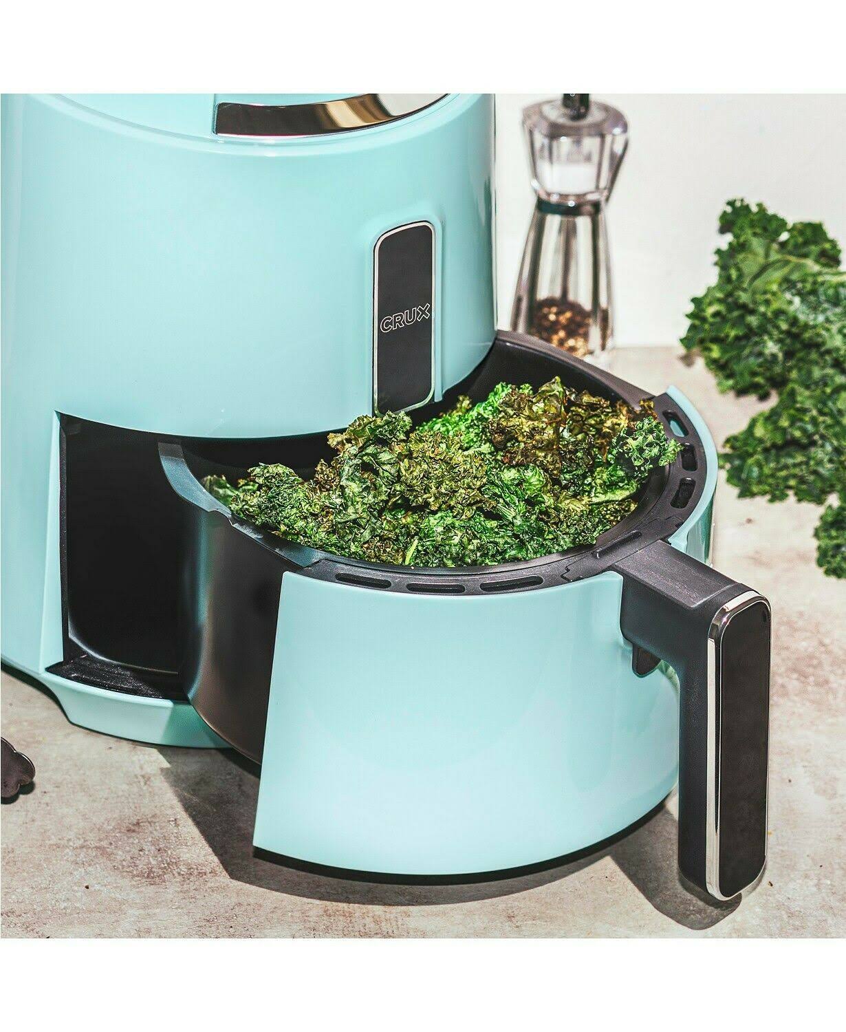 Crux Aqua Sky Blue, Touchscreen Electric Air Fryer, 3.7-Quart - Image 2