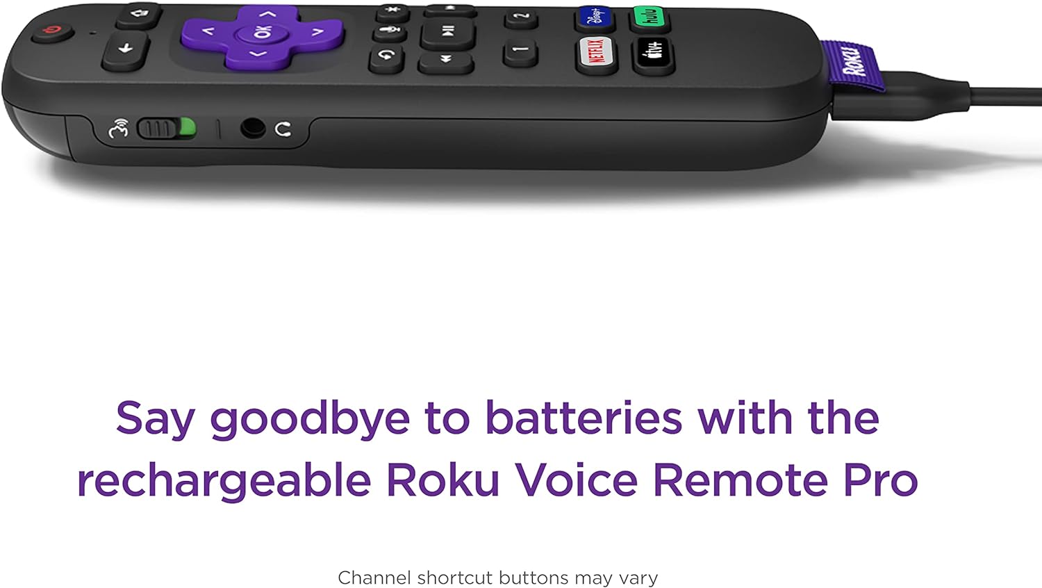Roku Voice Remote Pro | Rechargeable voice remote with TV controls, lost remote finder, private listening, hands-free voice controls & personal shortcut buttons for Roku players Roku TV, & Roku audio - Image 4