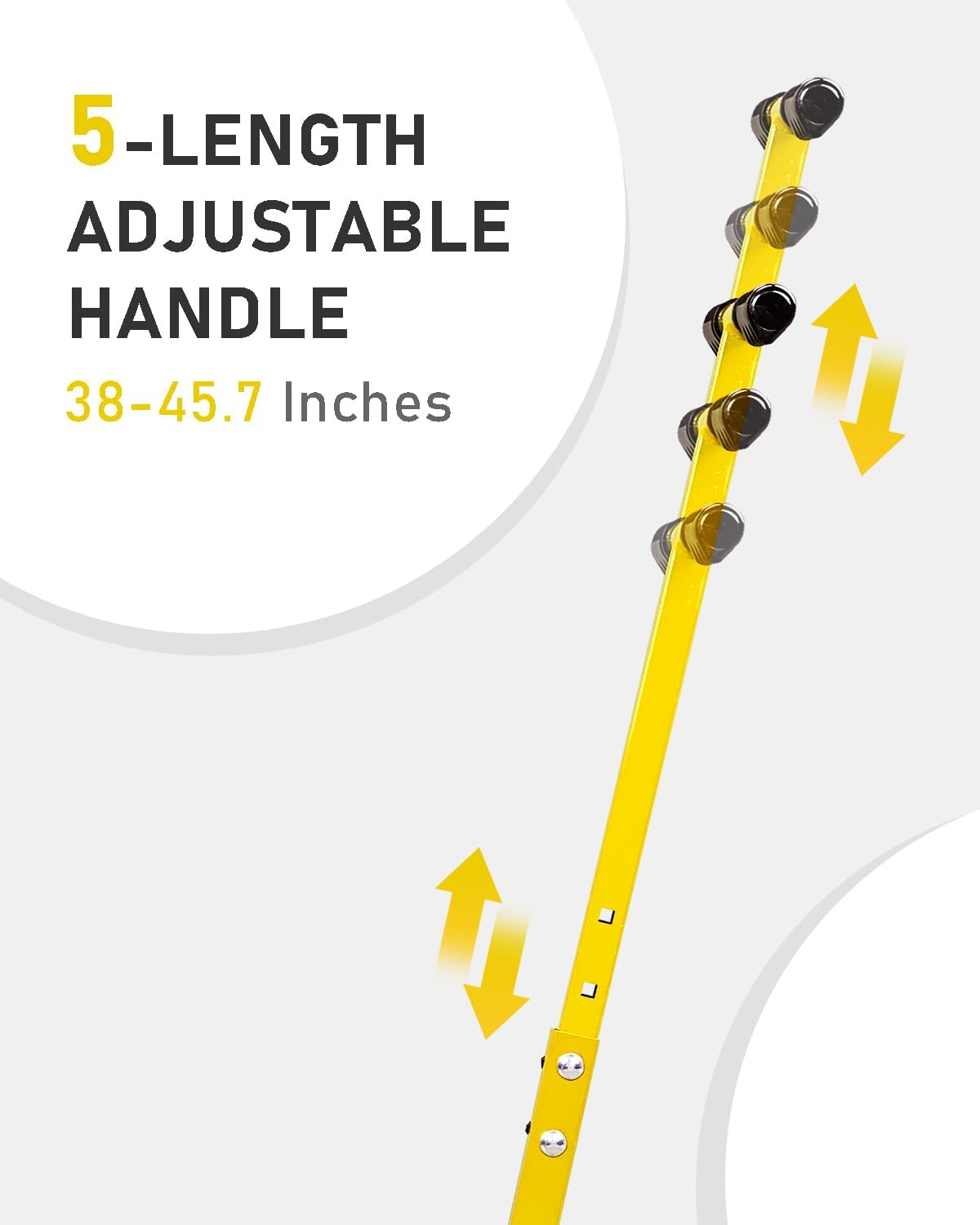 Outvita Snow Shovel with Wheels, 29 Wide 18 Long Snow Plow Shovel Angle & Height Adjustable Padded Handle Efficient Snow Clean Tool for Driveway or Pavement (Yellow) - Image 19