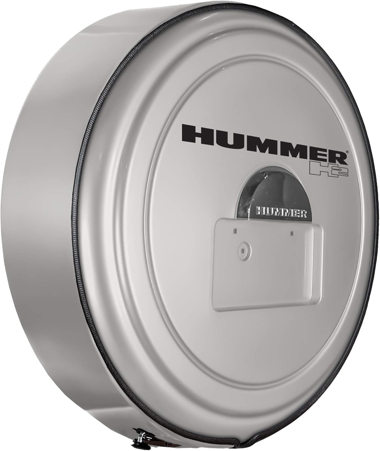 Boomerang Hummer H2 (05-10) – Color Matched MasterSeries Hard Tire Cover – (Color Matched Plastic Face & Stainless Steel Ring) – Hummer H2 Logo – Pewter Metallic - Image 10