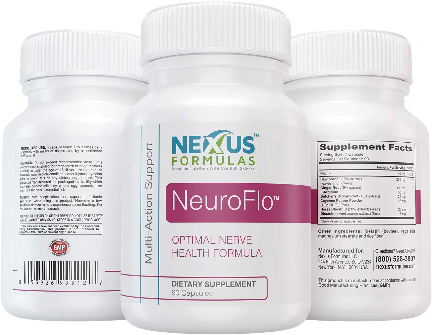 Nexus Formulas NeuroFlo Supplement – Circulation and Vein Support for Healthy Legs – Horse Chestnut Formula for Nerve Function, Numbness, Tingling - Image 2