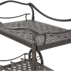 Alternative view of Outdoor Serving cart Patio Tea cast Aluminum Furniture Desert Bronze