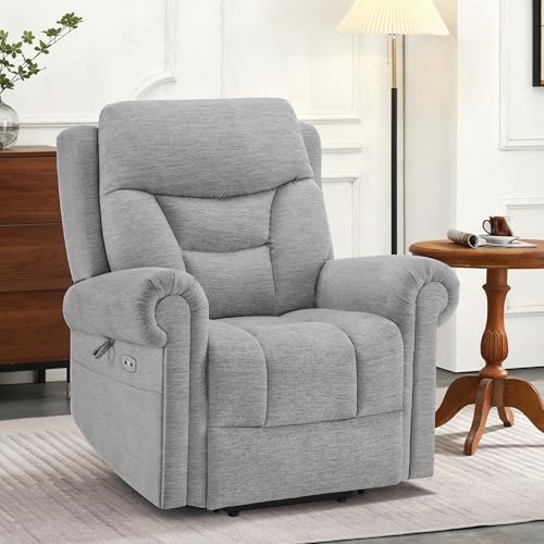 MCombo Triple Motor Power Lift Recliner Chair with Massage and Lumbar&seat Heating, Rolled Arms, Adjustable Headrest for Elderly People, Fabric 7888 (Coffee, Medium) - Image 21