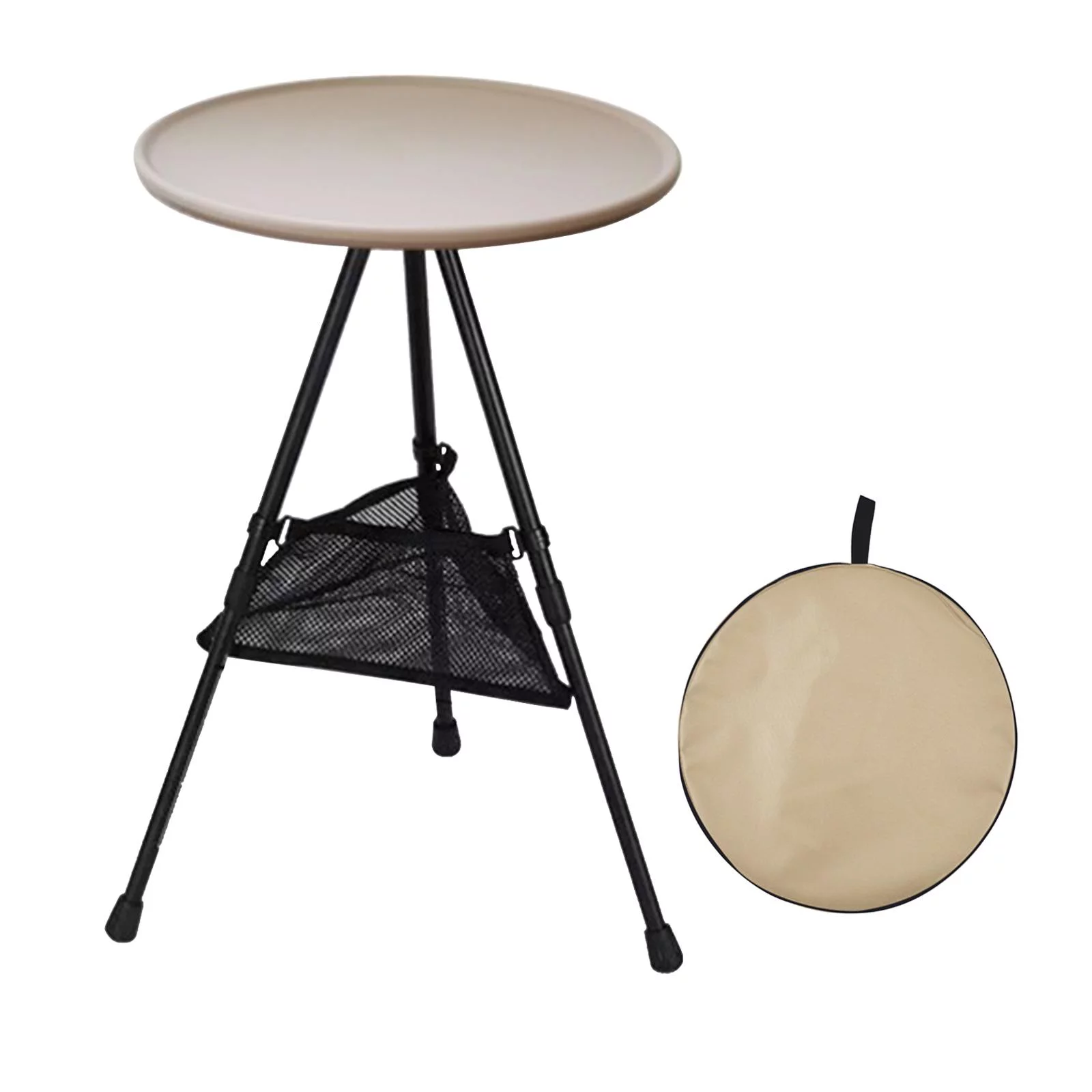 folding desk,Foldable Picnic Table Camping Folding Table,Outdoor Round Table Small Tea Coffee Table,Lightweight Beach Table Patio Dining Side Table,Fishing Tent Garden Table with Mesh Pocket - Image 5