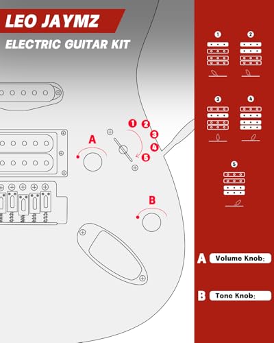 Leo Jaymz 39 Full Size ST Style Electric Guitar Starter Kit with SSH Pickup, 5W Portable Amp, Tuner, Gig Bag, Strap & Accessories (Violet Ocean) - Image 48