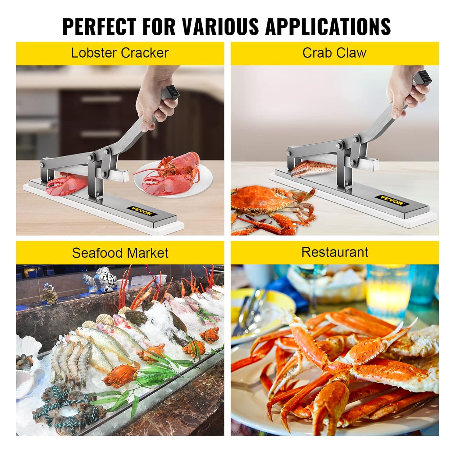 VEVOR Stone Crab Cracker with 2 Seafood Picks, Aluminum & Stainless Steel Construction Shellfish Shucker, Seafood Tools Set for Lobster and Crab Legs Pack of 2 - Image 6