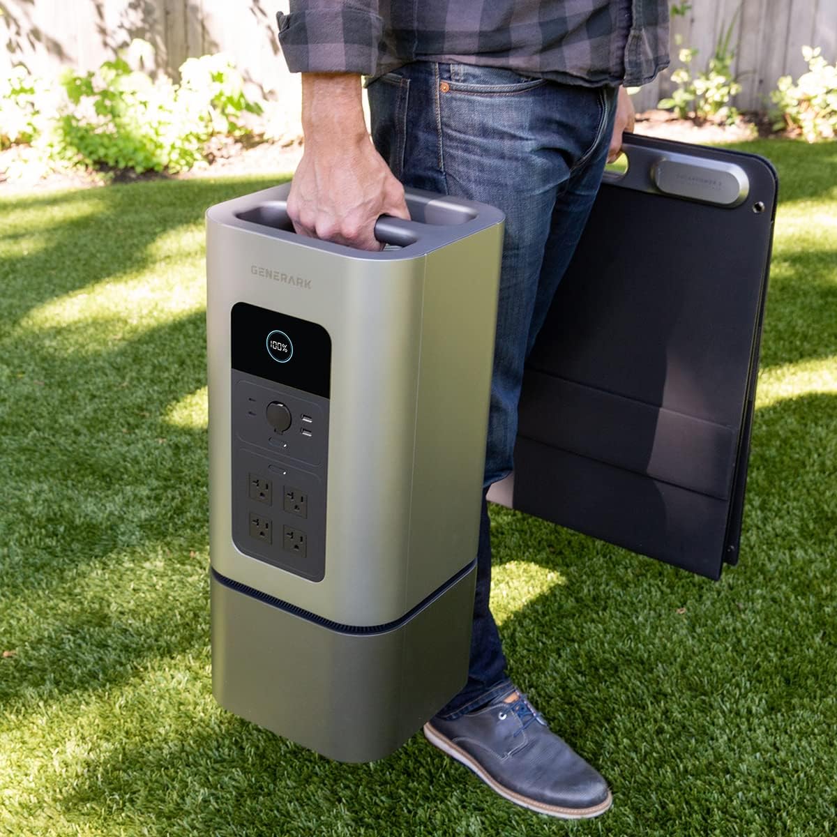 Generark Solar Generator for Homes & RVs: Three (3) HomePower 2 PLUS Backup Battery Power Stations & Eight (8) All-Weather Portable Solar Panels. 2200W – 4400W at 110V, 2060Wh. Up to 7 Days of Emergency and Reliable Power. 12 AC Power Outlets. 12 USB - Image 8