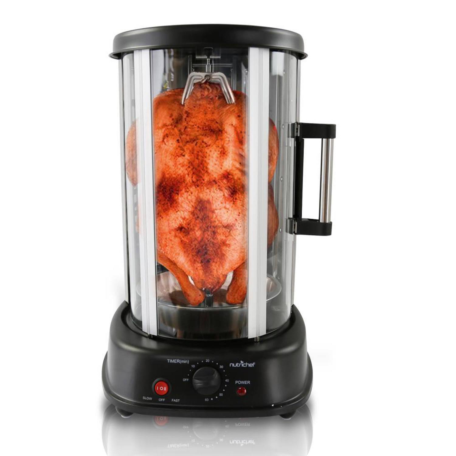Nutrichef Vertical Rotisserie Oven – Rotating Kebob Cooker, Black - Image 2