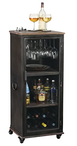 Howard Miller 547915 Brayton Wine & Bar Cabinet Door Organizer Trays, Brown, Small