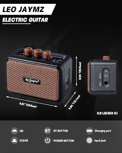 Leo Jaymz 39 Full Size ST Style Electric Guitar Starter Kit with SSH Pickup, 5W Portable Amp, Tuner, Gig Bag, Strap & Accessories (Violet Ocean) - Image 30
