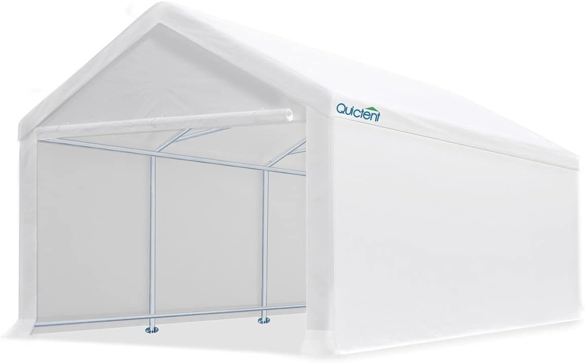 Quictent 10??x20?? Carport Heavy Duty Car Canopy Galvanized Car Shelter with Reinforced Steel Cables and Ground Bars - Image 2