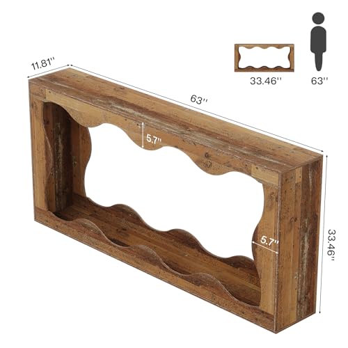 Tribesigns 63 Inches Farmhouse Console Table with Storage, Couch Table Behind Sofa, Long Entryway Sofa Station, Narrow Console Stand, Hallway Stand for Entryway Living Room, Brown - Image 20