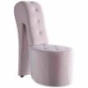 Best Master Furniture Tristram 19×22 Velvet High Heel Shoe Chair in Pink