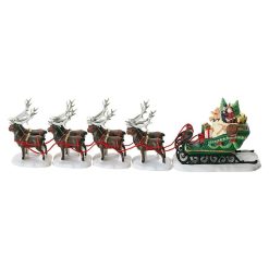 Department 56 North Pole Sleigh and Eight Tiny Reindeer