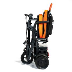 Alternative view of FeatherChair Ezfold Lightweight Electric Power Folding Scooter, Black and Orange