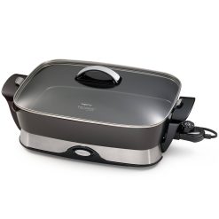 Presto 06857 Electric Skillet, 16 inch Foldaway Non Stick Skillet, Black