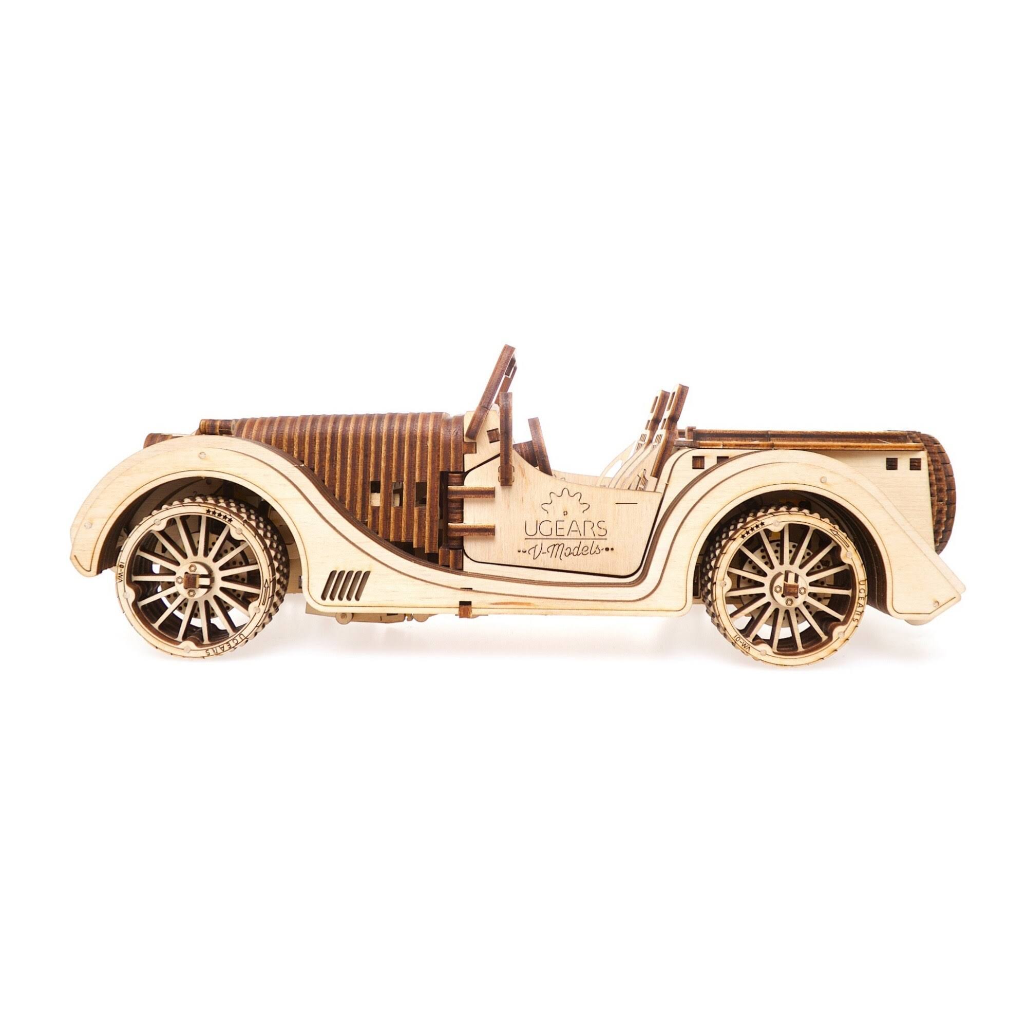 UGears Mechanical Models Roadster VM-01 3-D Wooden Puzzle - Image 5