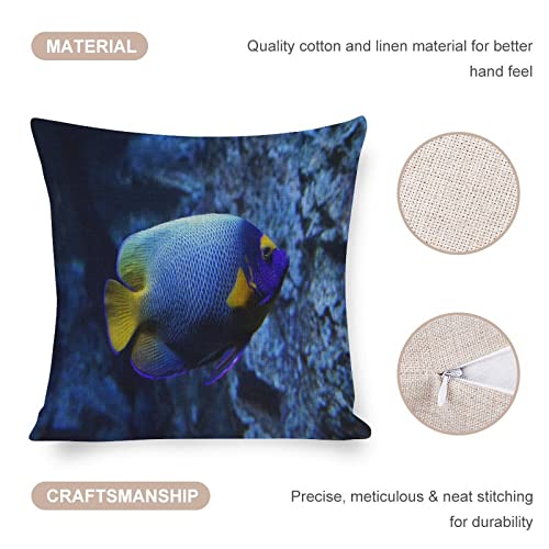 Cushion Pillow Cover Ocean Sea Starfish Zippered Pillow Cover Underwater Sea World Fish Nautical Ocean Throw Pillow Covers 18×18 Pillows for Couch Sofa Patio Furniture Home Decor - Image 4