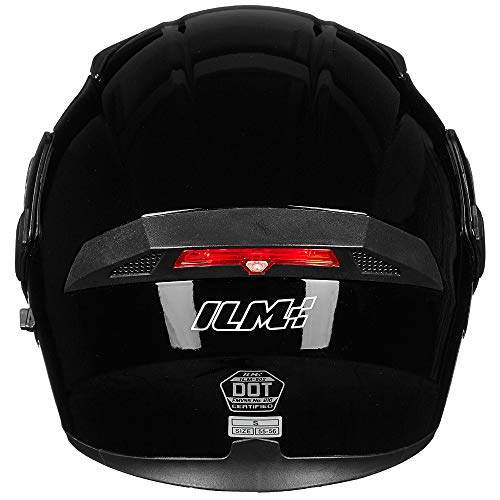 ILM Motorcycle Dual Visor Flip up Modular Full Face Helmet DOT 6 Colors Model 902 - Image 59