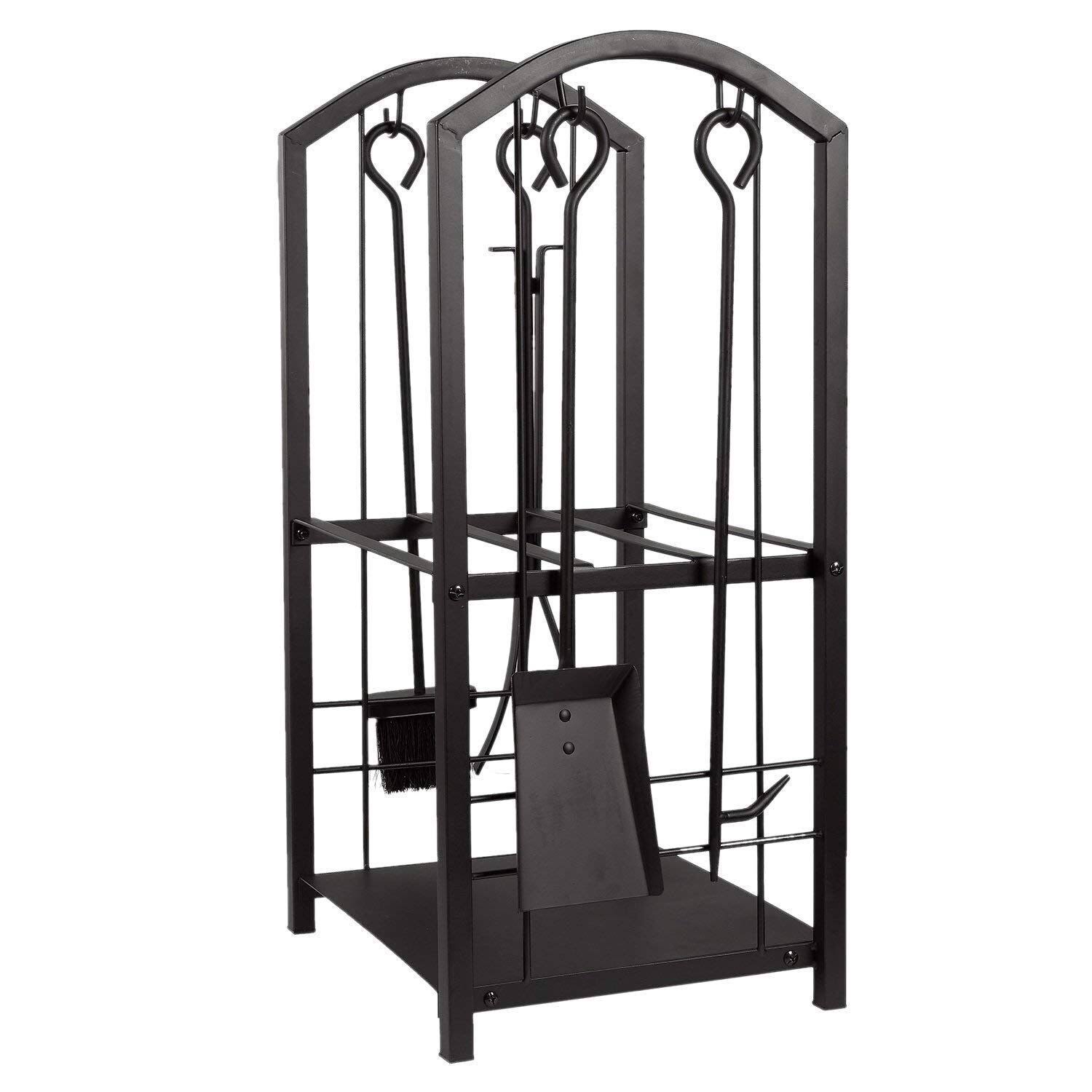 Juvale Firewood Rack with 4 Fireplace Tools – Fireplace Log Holder for Indoor An - Image 5
