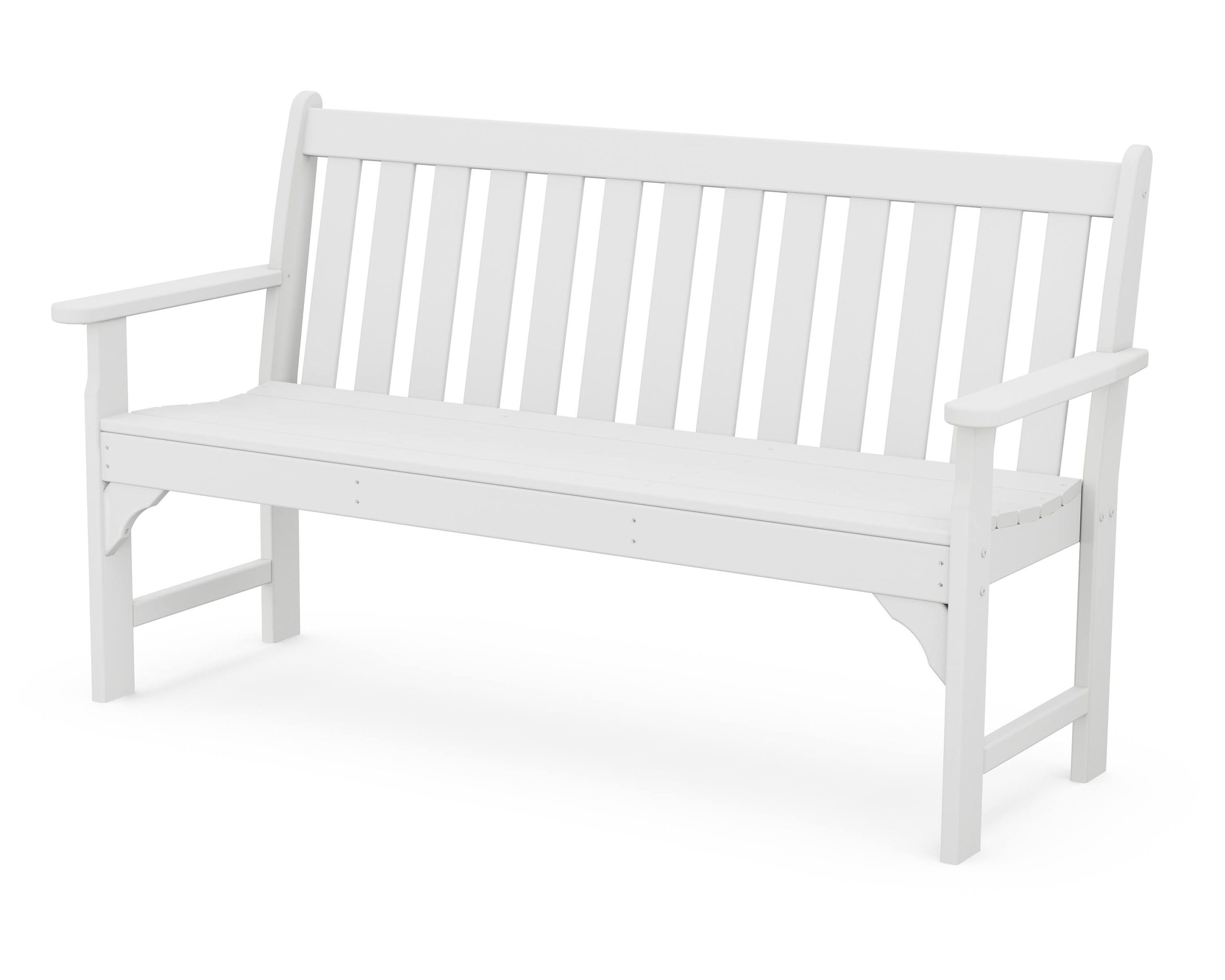 POLYWOOD Vineyard Recycled Plastic Garden Bench, Size: 60 inch, White