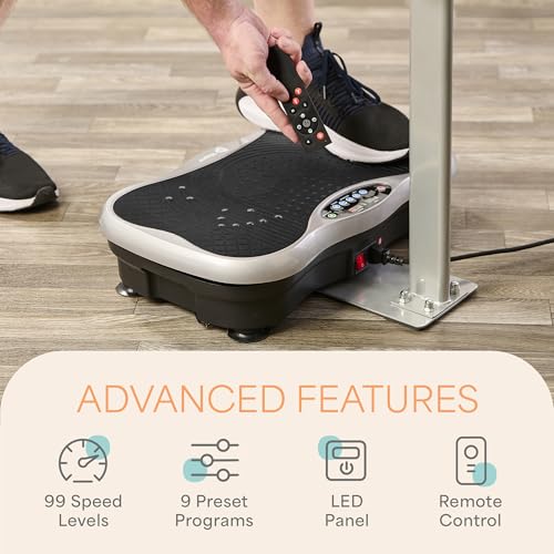 Lifepro TrimLite Vibration Plate Exercise Machine with Handlebars ?C Whole Body Vibration Machine, Ideal Lymphatic Drainage Massager ?C 99 Speed Levels, Bluetooth Speaker, Resistance Bands & Remote - Image 6