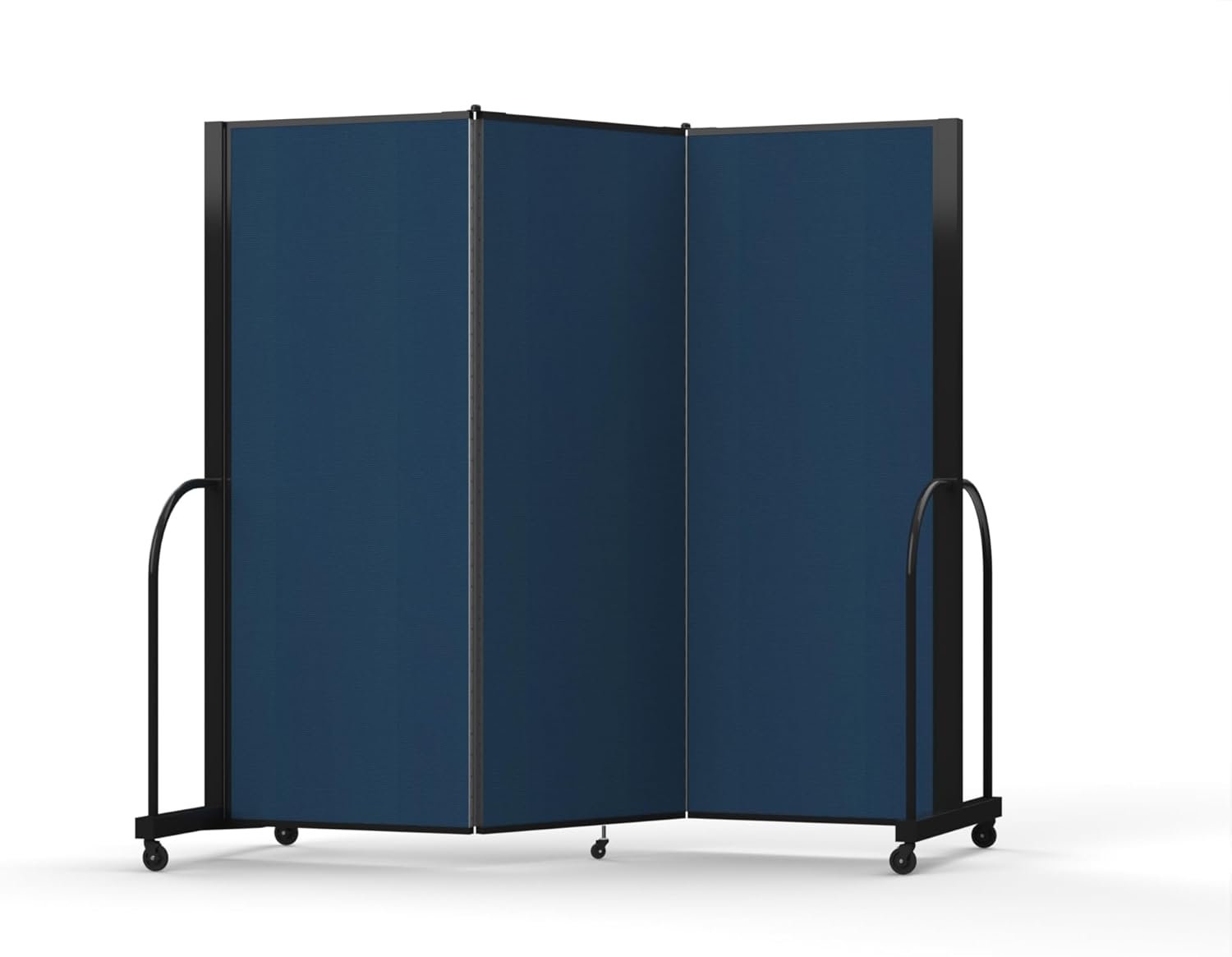 Standard Room Divider with Metal Frame, Folding Portable Partition Privacy Walls for Schools and Offices 7’6 Tall x 8’7 Wide Navy - Image 2
