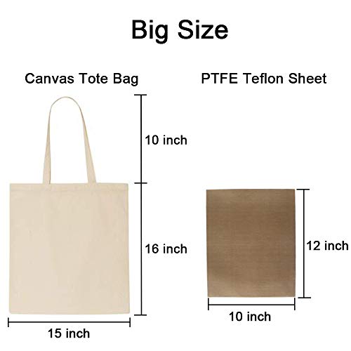 FunisFun 12 Pack Blank Canvas Tote Bags Bulk Reusable Shopping Grocery Bag for Crafts with a PTFE Teflon Sheet DIY - Image 6