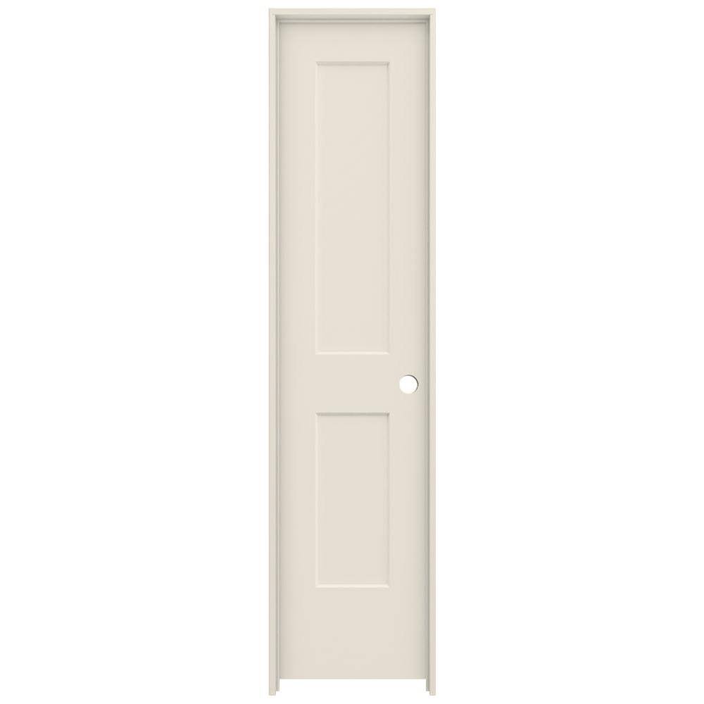 JELD-WEN 20 in. x 80 in. Monroe Primed Left-Hand Smooth Solid Core Molded Composite MDF Single Prehung Interior Door