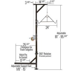 Alternative view of Kill Shot DEER-HOIST-SWIVEL Deluxe Hitch-Mounted Deer Hoist with Swivel u0026 Gambrel – 500 lb.