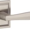 Baldwin 93530-011 Torrey Pines Privacy Lever for Bedroom or Bathroom Handle in Satin Nickel, Prestige Series with a Modern Contemporary Slim Design for Interior Doors Pack of 2