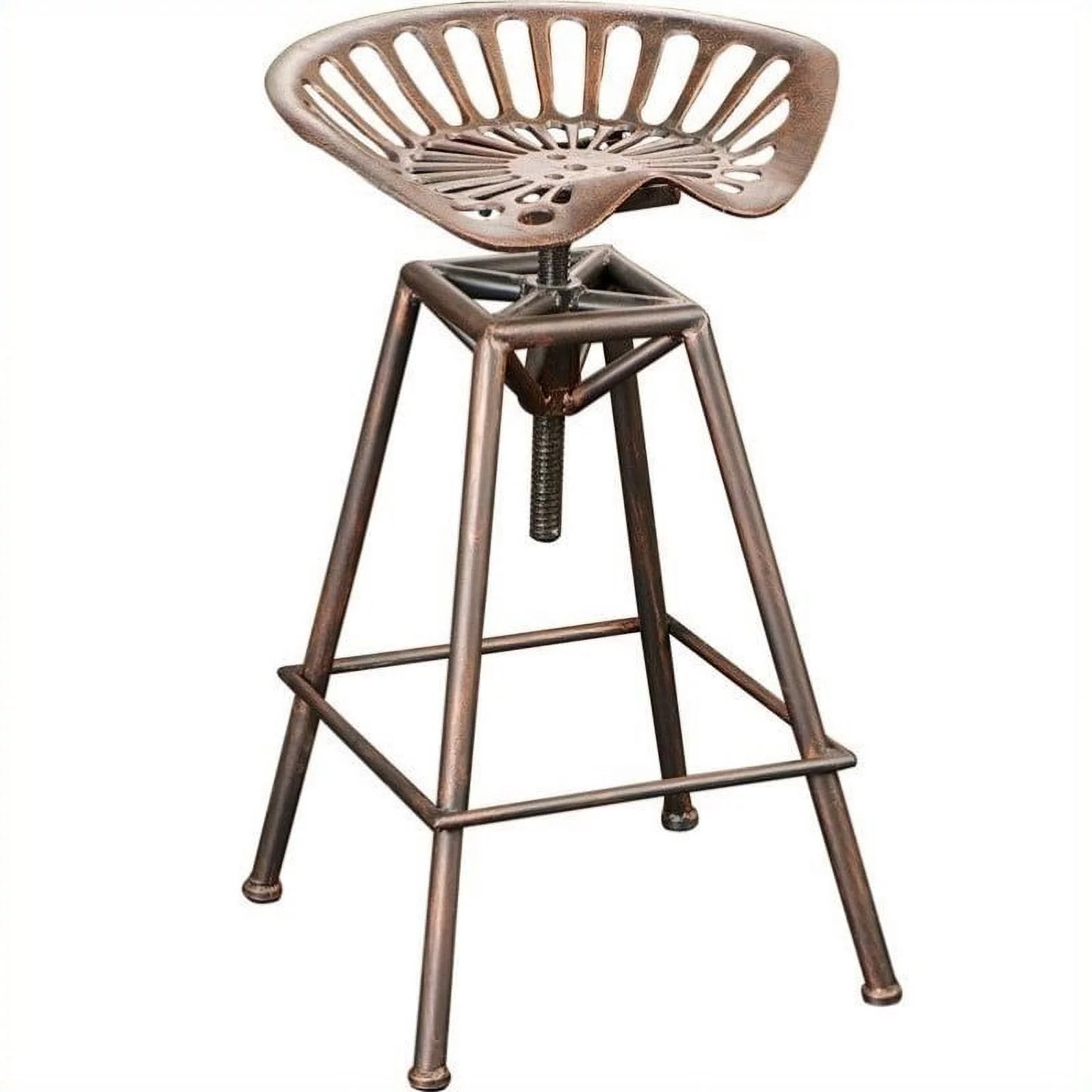 Noble House 26 Lawrence Saddle Bar Stool in Copper and Silver