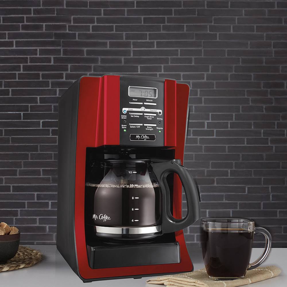 Mr. Coffee Advanced Brew Programmable Coffee Maker, Red, 12 Cup - Image 2