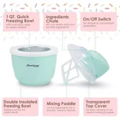 Alternative view of Ice Cream & Ice Cream Makers Collection Elite EIM520M 1 Quart Automatic Easy Homemade Electric Ice Cream Maker, Frozen Yogurt, Sorbet, Gelato Treat, with Recipes, Mint(Spearmint)