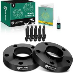 YHTAUTO 5×120 Hub Centric Wheel Spacers 1 Compatible with 1991-2011 BMW 1/3/5/6/7/8/M3/M5/M6/Z3/Z4/Z8 Series Tire Spacers M12x1.5 Studs, 72.56mm Hub Bore 5 Lug 2PCS Black