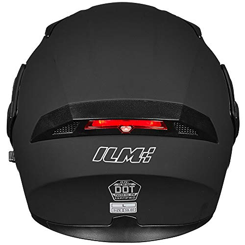 ILM Motorcycle Dual Visor Flip up Modular Full Face Helmet DOT 6 Colors Model 902 - Image 74