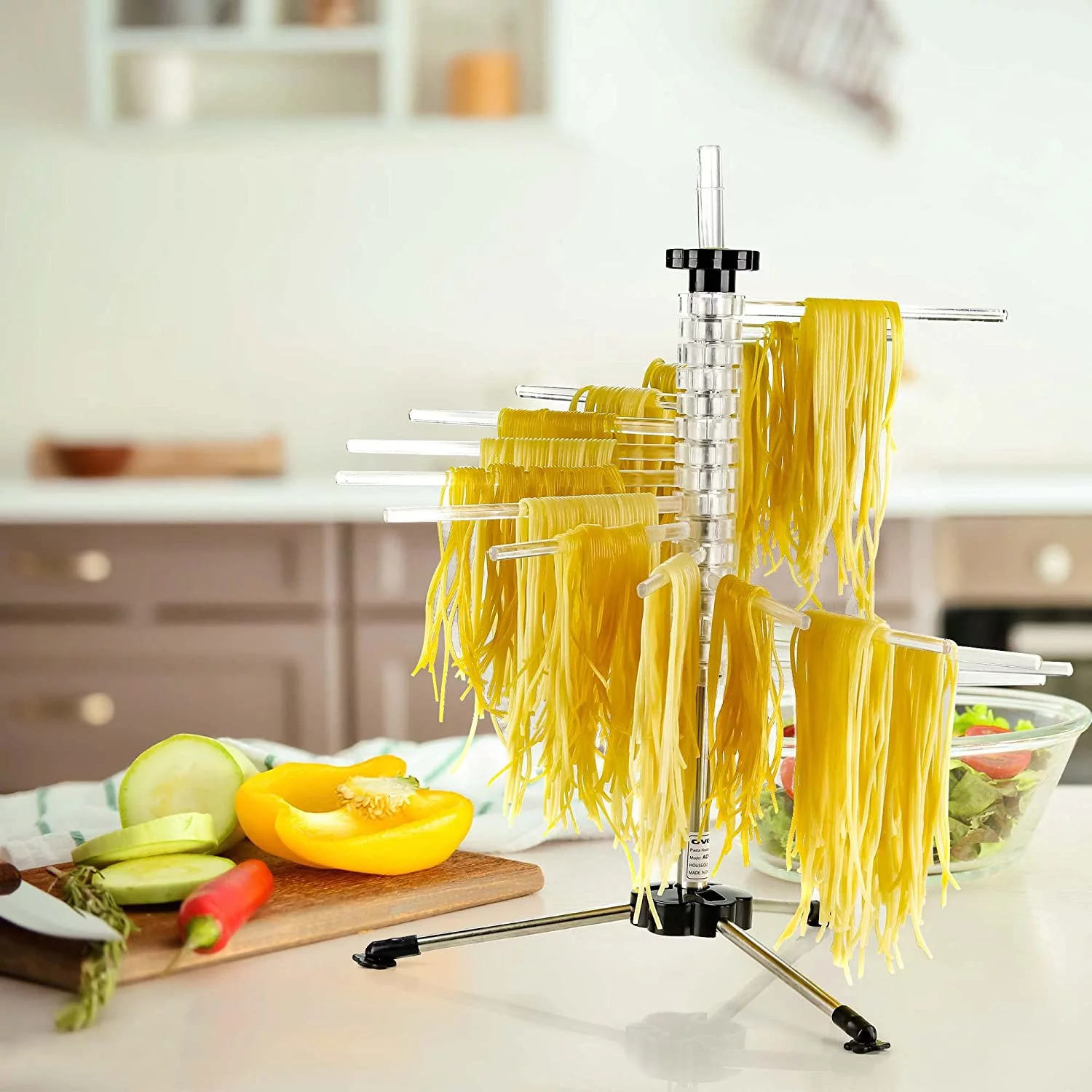 OVENTE 1.2 lb Collapsible Pasta Drying Rack, BPA-Free Acrylic Rods, for Homemade Noodles ACPPA900C - Image 6