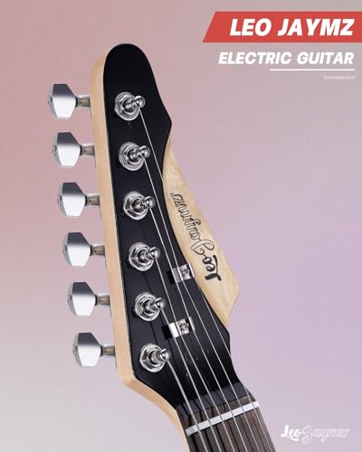 Leo Jaymz 39 Full Size ST Style Electric Guitar Starter Kit with SSH Pickup, 5W Portable Amp, Tuner, Gig Bag, Strap & Accessories (Violet Ocean) - Image 84