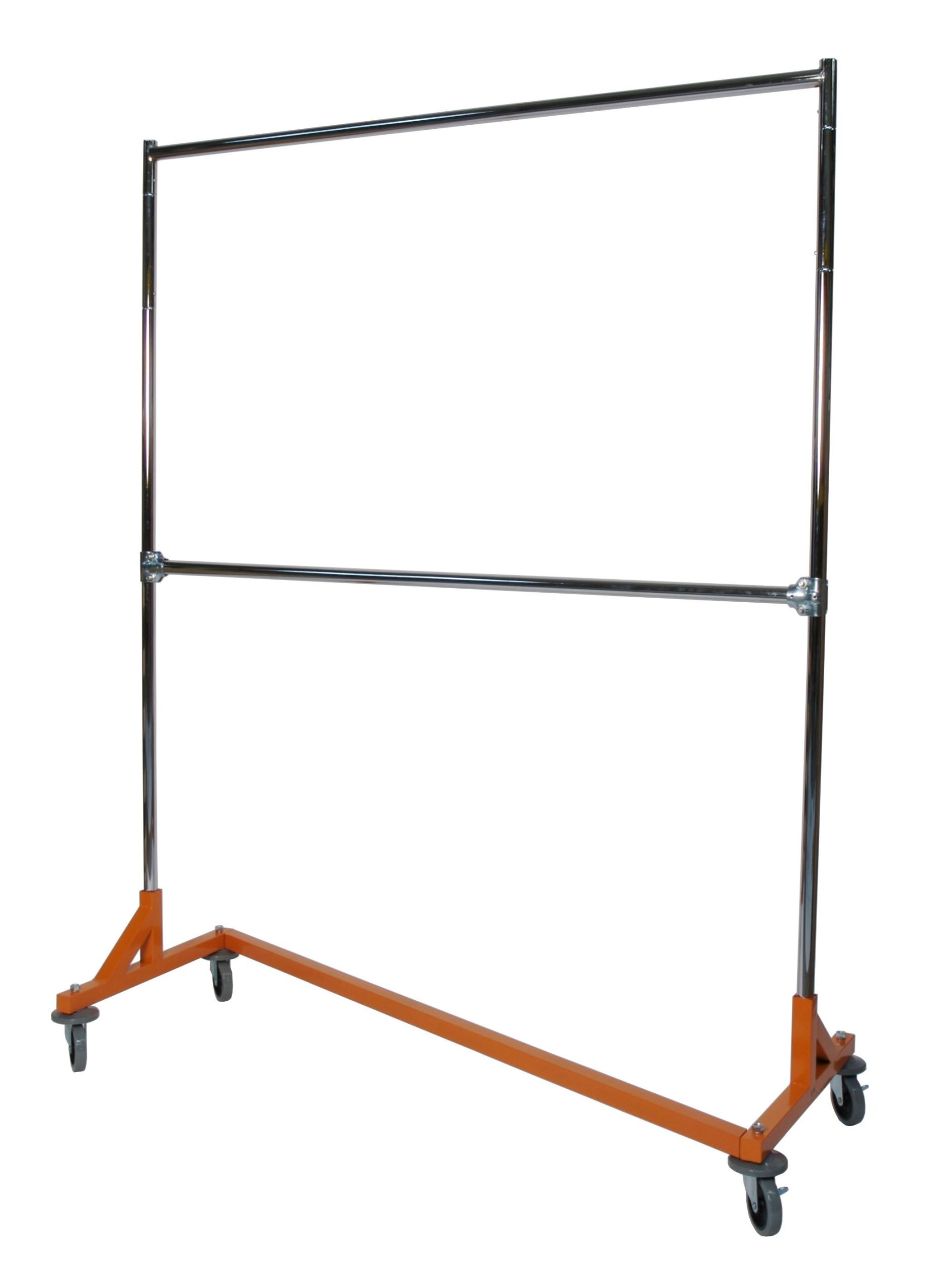Heavy Duty Z-Rack 5 ft. Double Rail Garment Rack Orange