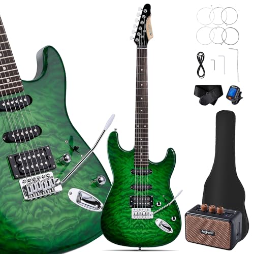 Leo Jaymz 39 Full Size ST Style Electric Guitar Starter Kit with SSH Pickup, 5W Portable Amp, Tuner, Gig Bag, Strap & Accessories (Violet Ocean) - Image 15