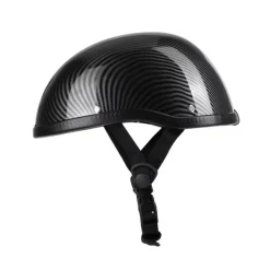 Abody Retro Style Motorcycle Half Helmet ABS+Cotton Cap for Motorcyclist Biker Ridder Carbon striation (One Size)Universal Washable