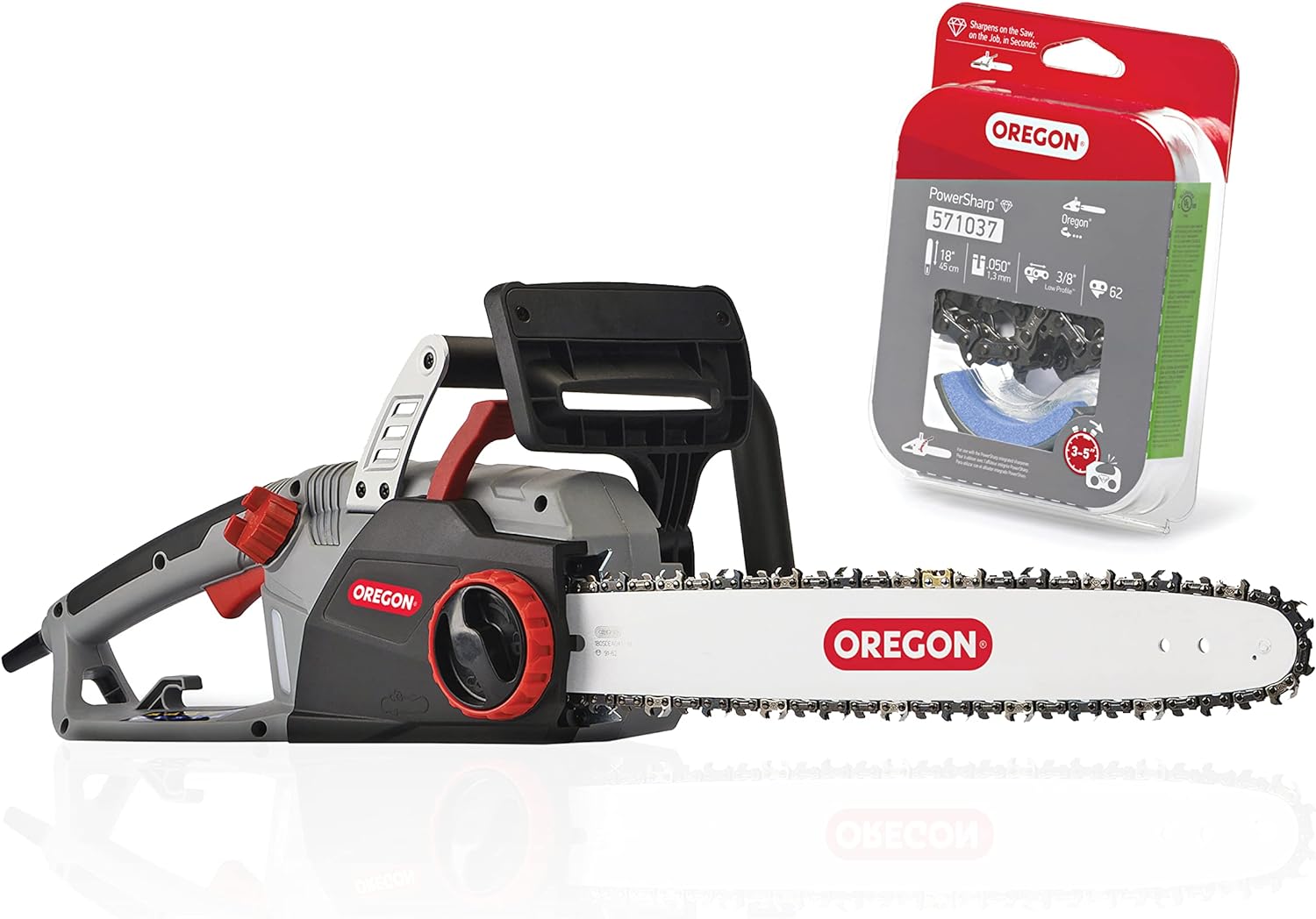 Oregon CS1500 18-inch 15 Amp Self-Sharpening Corded Electric Chainsaw, with Integrated Self-Sharpening System (PowerSharp) and Chain Brake for Safety, 120V - Image 7