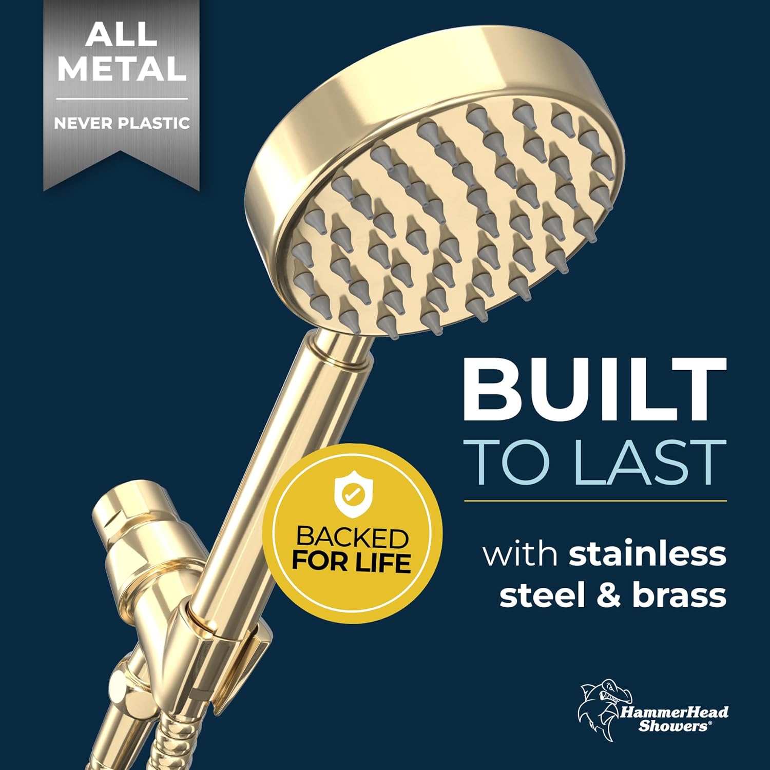 HammerHead Showers? Solid Metal LOW FLOW Handheld Shower Head with Hose and Brass Holder – OIL RUBBED BRONZE ?C Water Saving 1.75 GPM Detachable Shower Head – Adjustable Shower Wand Bracket & 6ft Hose - Image 37