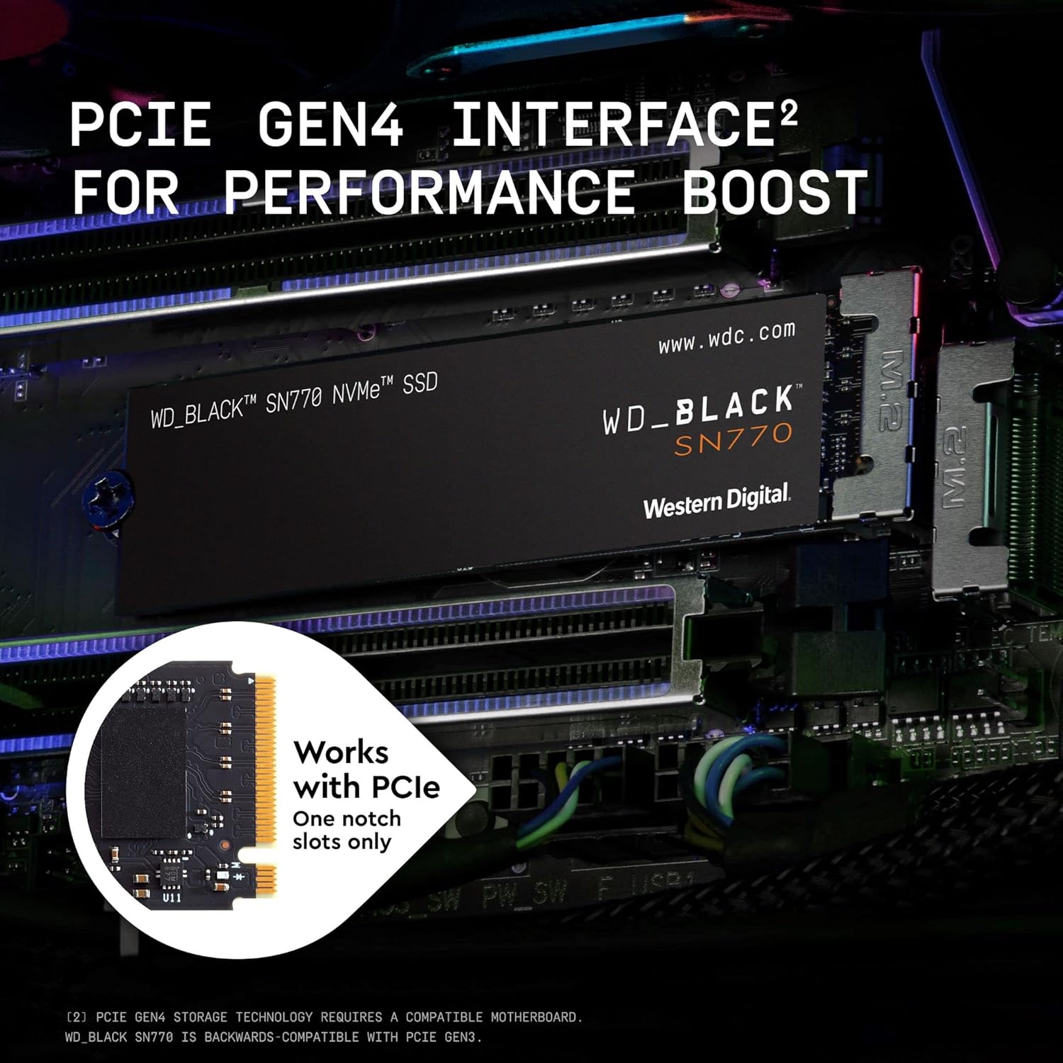 WD_BLACK 1TB SN770 NVMe Internal Gaming SSD Solid State Drive – Gen4 PCIe, M.2 2280, Up to 5,150 MB/s – WDS100T3X0E - Image 4