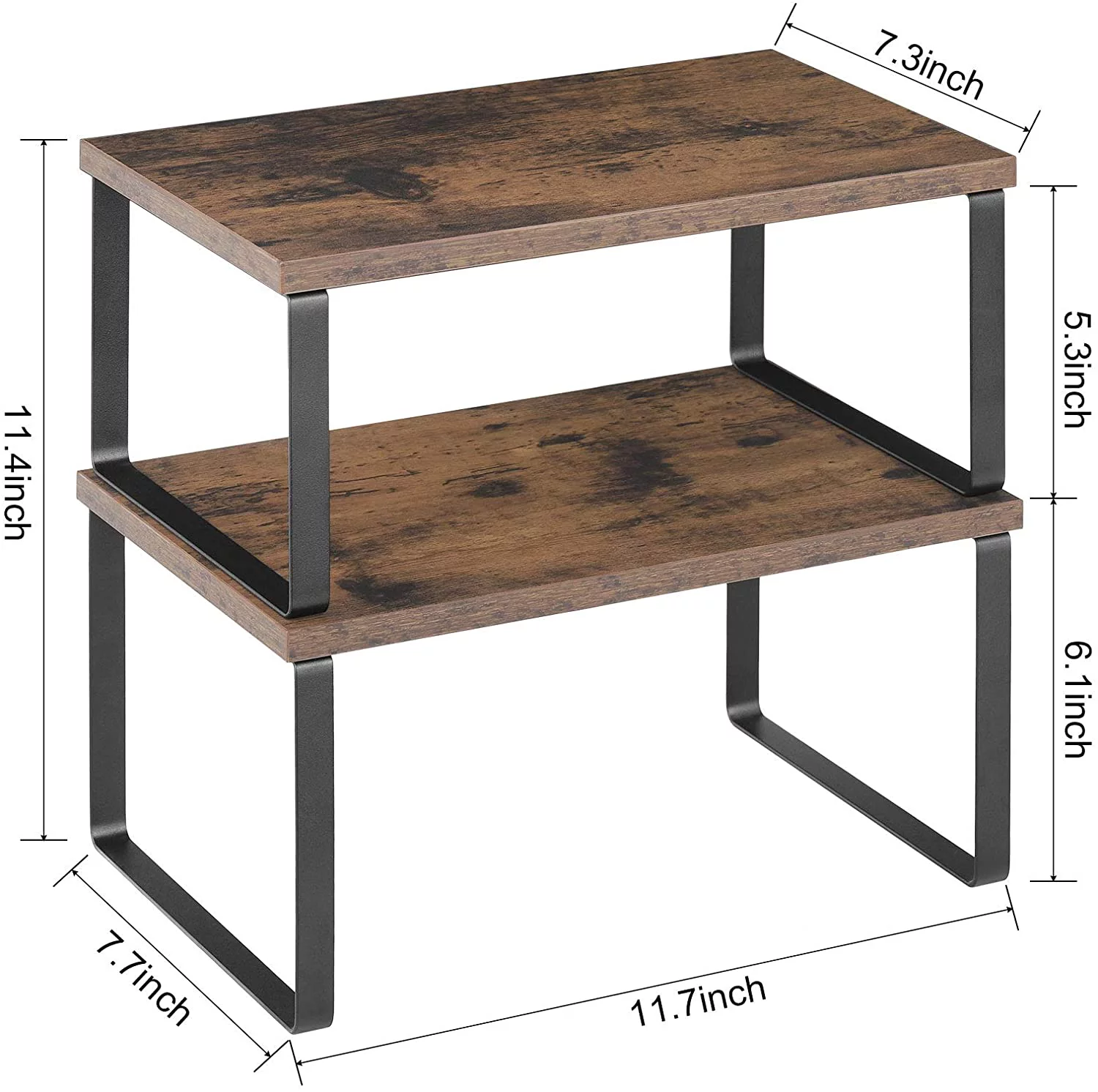 2 Piece Expandable And Stackable Countertop Organizer, Free Assembly Storage Shelves For Kitchens, Cabinets - Image 2